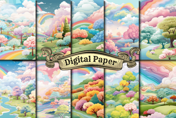 Download Whimsical Land Digital Paper - Digital Collection