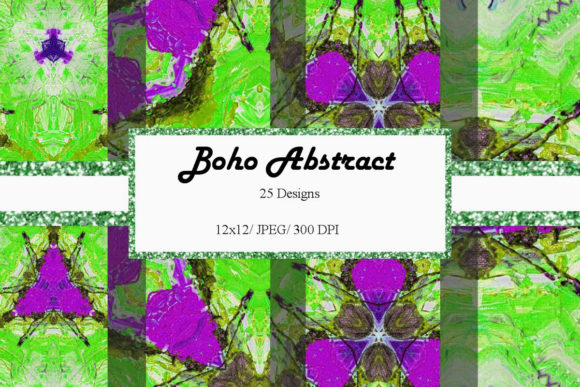 Download Boho Abstract 12x12 Digital Paper Neon - Digital Collection