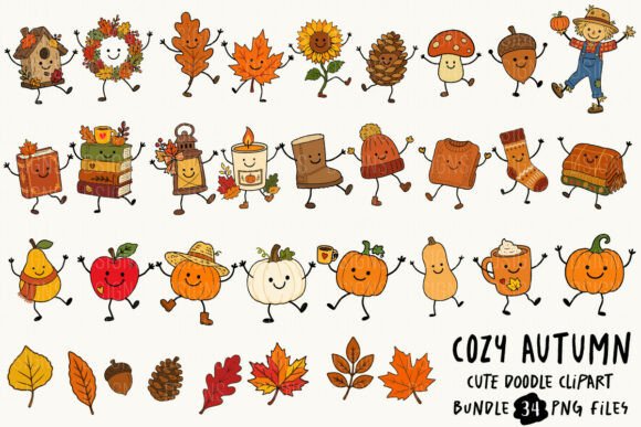 Download Cozy Fall Autumn Cute Doodle Bundle PNG - Fall Collection