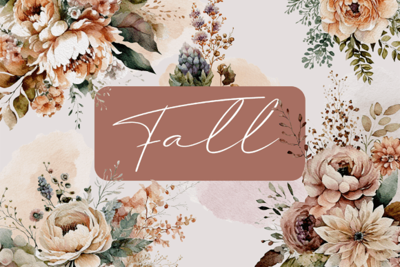 Download Watercolor Boho Fall Floral Clipart - Fall Collection