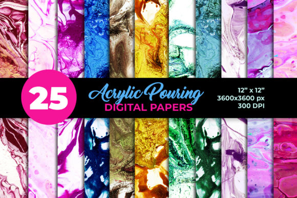 Download Acrylic Pour Digital Papers 12x12 - Digital Collection
