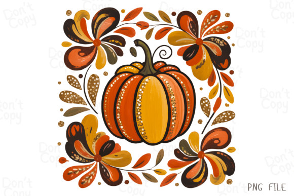 Download Boho Fall Pumpkin, Floral Pumpkin PNG - Fall Collection