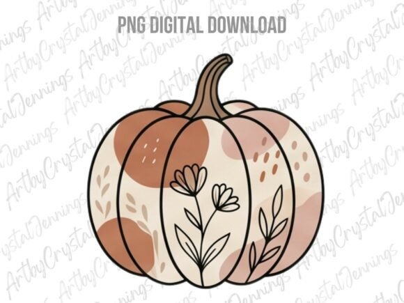 Download Fall Boho Folk Art Pumpkin PNG - Fall Collection