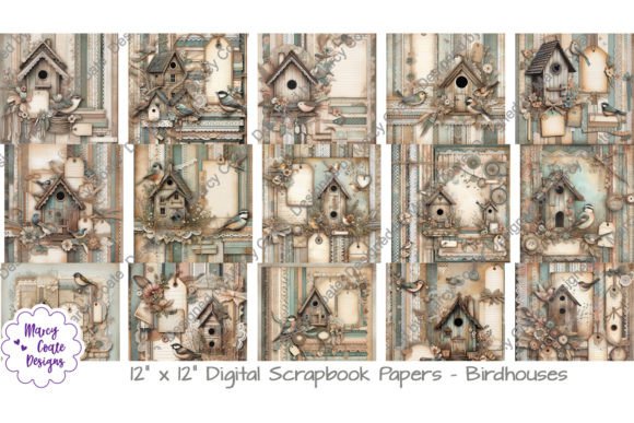 Download Birdhouse 12x12 Digital Scrapbook Papers - Digital Collection