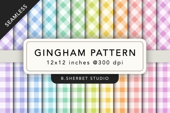 Download Rainbow Gingham Pattern Digital Papers - Digital Collection
