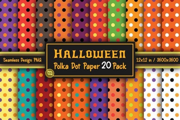 Download Halloween Polkadot Digital Paper 20 Pack - Digital Collection