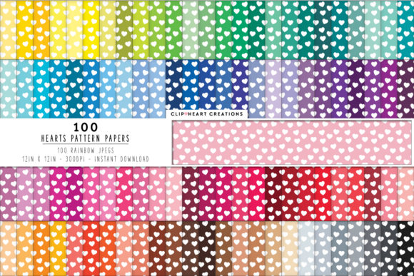 Download 100 Heart Confetti Digital Paper Pack - Digital Collection