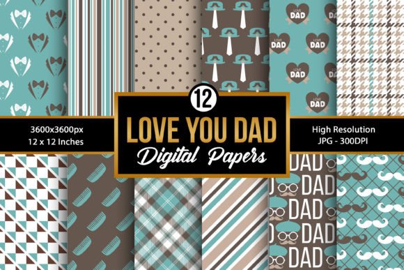 Download Father's Day Pattern, Dad Digital Papers - Digital Collection