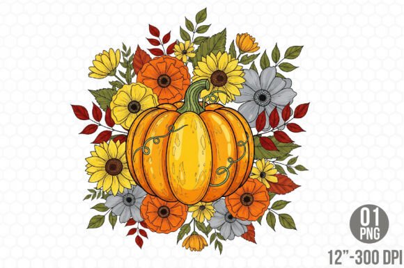Download Boho Fall Floral Pumpkin Png Autumn Png - Fall Collection