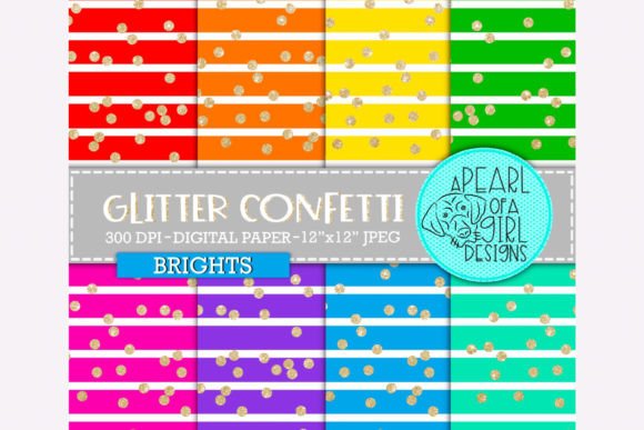 Download Glitter Confetti Digital Paper, Brights - Digital Collection