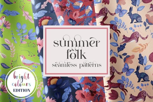Download Summer Folk Seamless Patterns JPEG PNG - Jpeg Collection