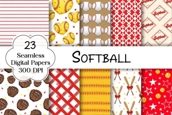 Download Softball Digital Paper Bundle - Digital Collection