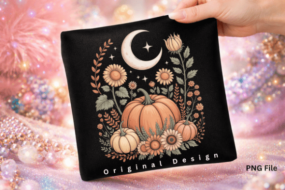 Download Celestial Boho Pumpkin Moon Fall PNG - Fall Collection