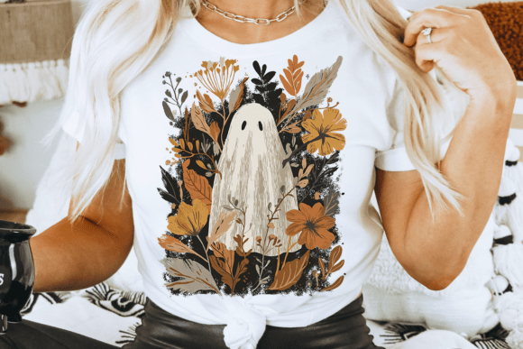 Download Halloween Floral Fall Ghost Boho PNG - Fall Collection