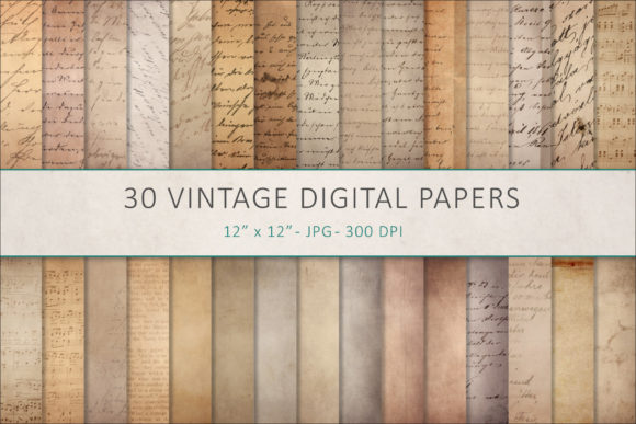 Download Vintage Digital Paper, Old Paper Texture - Digital Collection