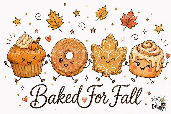 Download Baked for Fall Cute Bakery PNG - Fall Collection