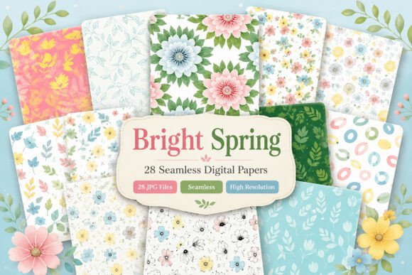 Download Seamless Bright Spring Digital Pattern - Digital Collection