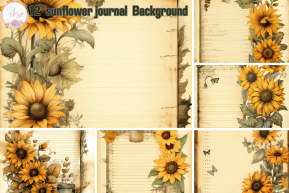 Download Sunflower Vintage Journal Background - Premium Bundle
