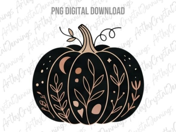 Download Fall Boho Folk Art Pumpkin PNG - Fall Collection