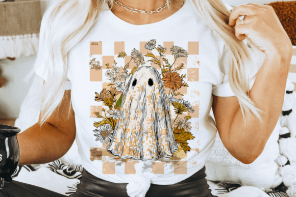 Download Halloween Fall Ghost Retro Floral PNG - Fall Collection