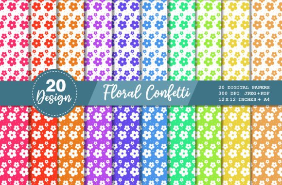 Download Floral Confetti Digital Paper Pattern - Digital Collection
