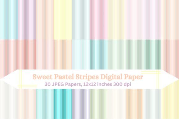 Download Sweet Pastel Stripes Digital Paper - Digital Collection