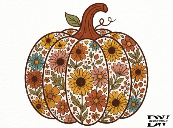 Download Floral Pumpkin Png, Boho Fall - Fall Collection