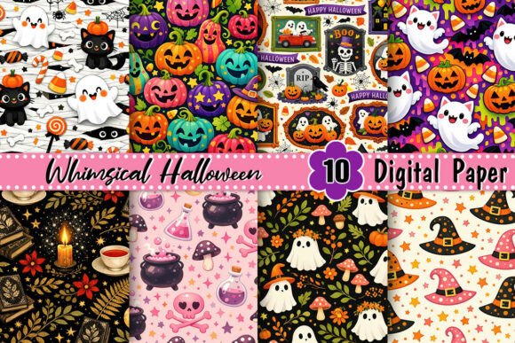 Download Whimsical Halloween Digital Paper - Digital Collection