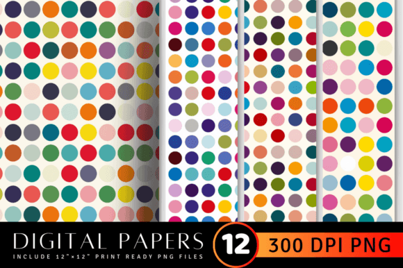 Download Colorful Big Dots Digital Paper Backgrou - Digital Collection