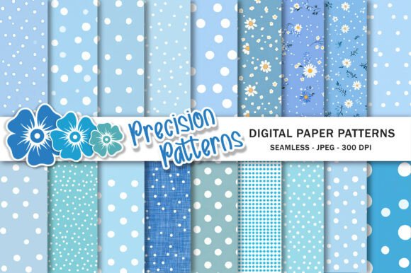 Download Blue Polka Dot Digital Seamless Patterns - Digital Collection