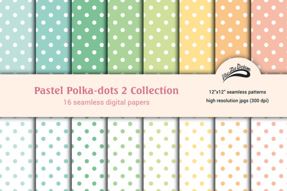 Download Pastel Polka Dots Digital Paper Bundle - Digital Collection