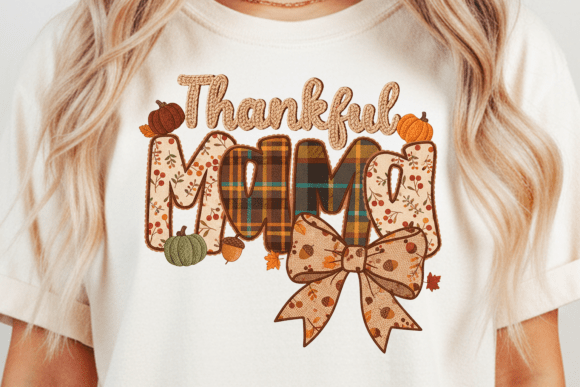 Download Thankful Mama PNG Fall Plaid Pumpkin - Fall Collection