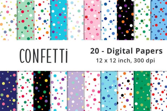 Download Confetti Digital Paper Backgrounds - Digital Collection