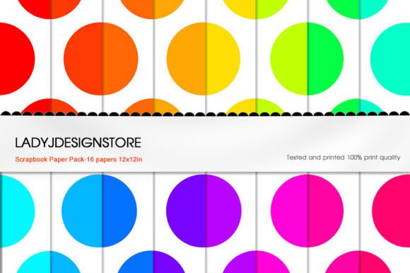 Download Digital Scrapbook Rainbow Big Polka Dot - Digital Collection