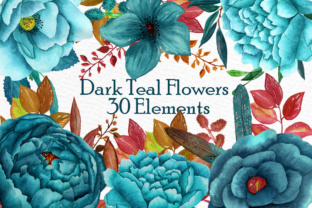 Download Watercolor Clipart WATERCOLOR FLOWERS Autumn Flowers Teal Flowers Wedding Flowers Fall Wedding - Fall Collection