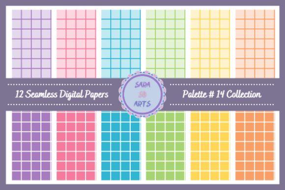 Download Seamless Rainbow Grid Digital Papers - Digital Collection