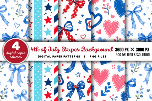 Download 4th of July Stripes Digital Paper 2 - Digital Collection