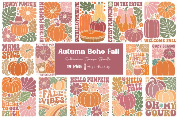 Download Autumn Boho Fall Sublimation Bundle - Fall Collection