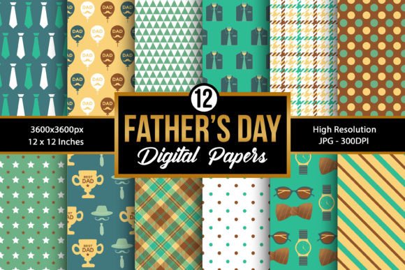 Download Father's Day Pattern Digital Papers - Digital Collection
