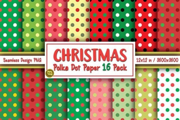 Download Christmas Polka Dot Digital Paper Pack - Digital Collection