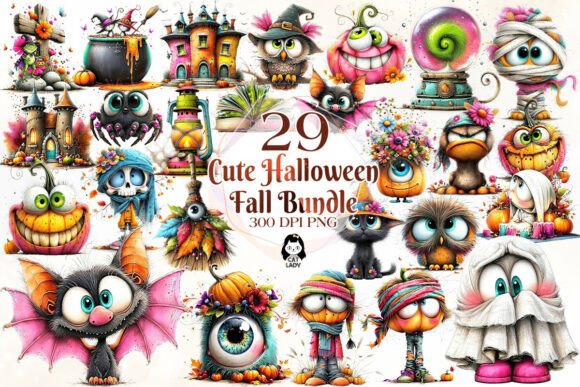 Download Quirky Halloween Fall Cute Clipart PNG - Fall Collection
