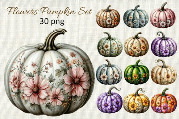 Download Floral Pumpkin Png Boho Fall Pumpkin - Fall Collection
