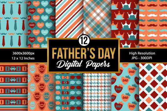 Download Father's Day Pattern Digital Papers - Digital Collection