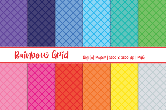 Download Rainbow Grid Digital Paper - Digital Collection